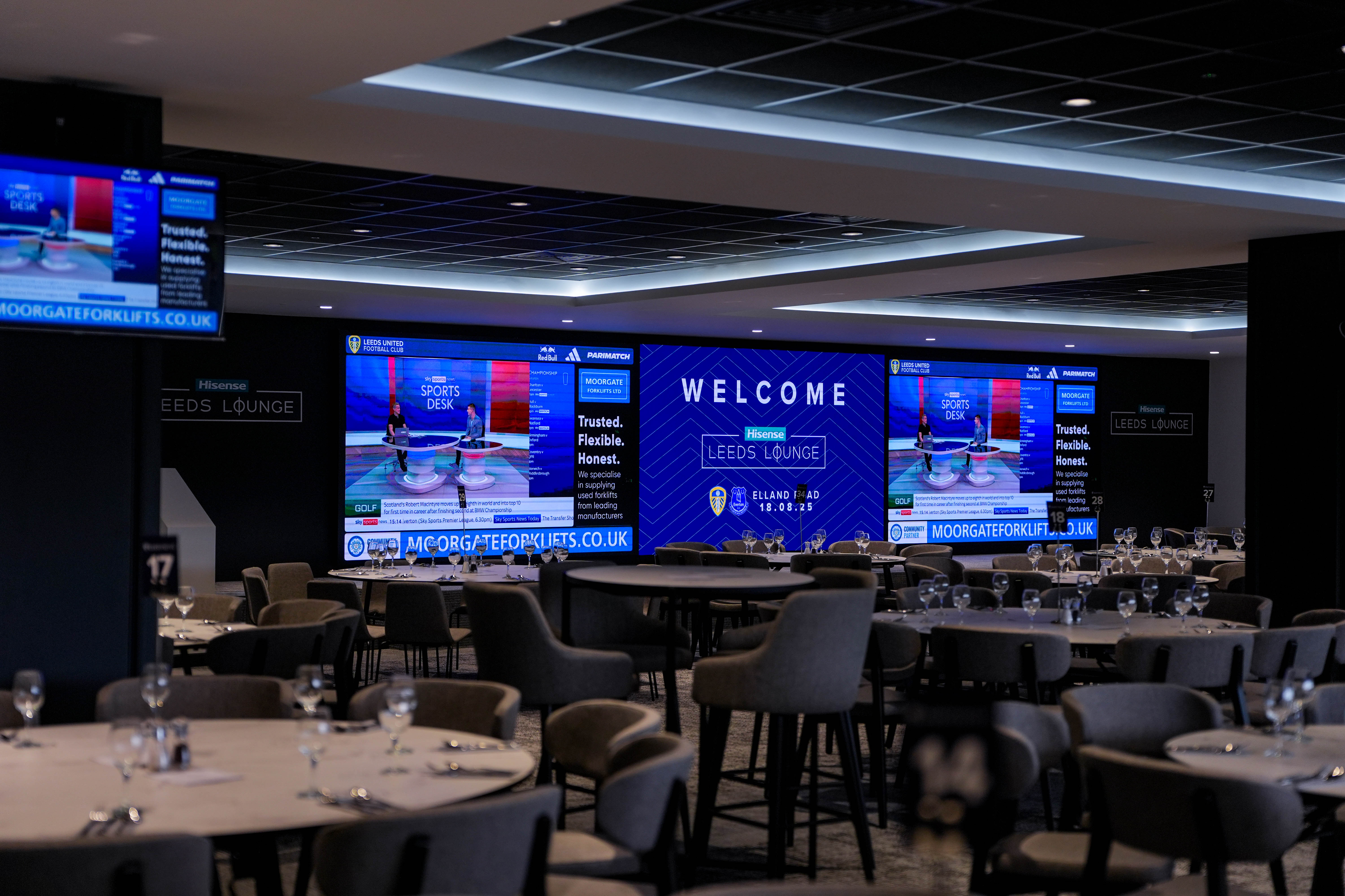 Hisense Leeds Lounge unveiled at Elland Road with 8x2m screen