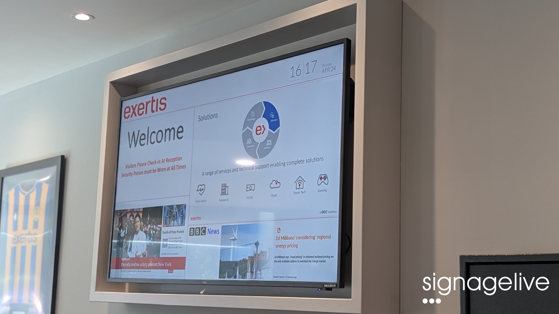 Signagelive selected by distributor Exertis for its workplace digital signage